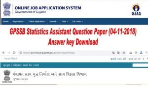 GPSSB Statistics Assistant Answer key Question Paper