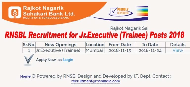 Rajkot Nagarik Sahakari Bank Ltd (RNSB) Recruitment