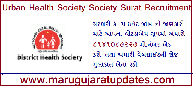 Urban Health Society Society (Surat) Recruitment