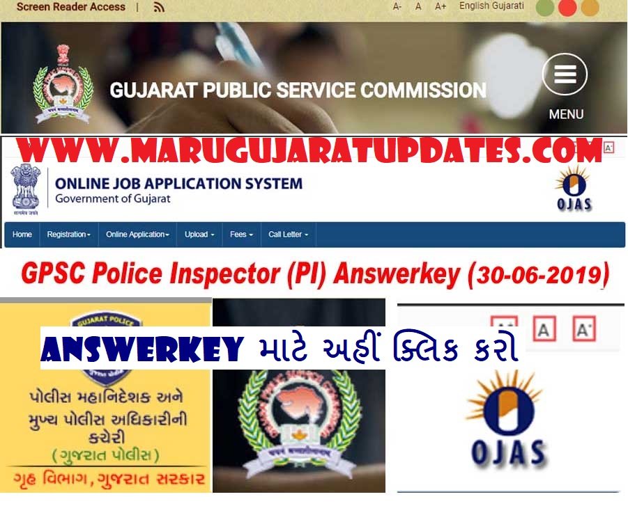 GPSC Police Inspector (PI) Exam Answerkey